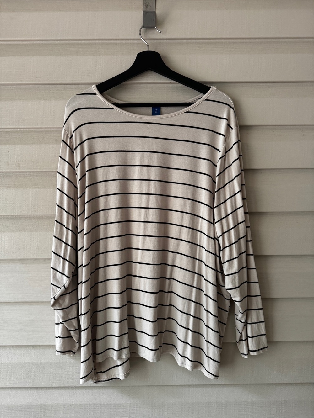 Old Navy | Women’s Luxe Cream and Black Striped Knit Top Size XXL